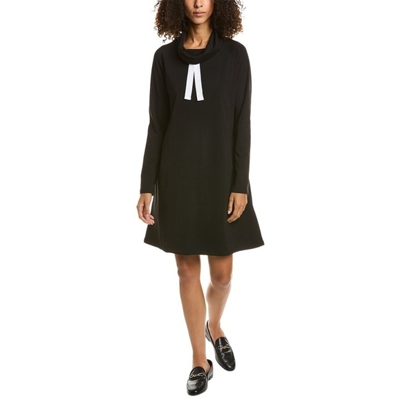 Duffield Lane Dresses & Skirts - Duffield Lane Black Funnel Neck Emmerson Sweatshirt Dress